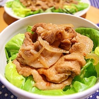 【Booのてきとーなレシピ】サラダ菜たっぷり豚丼